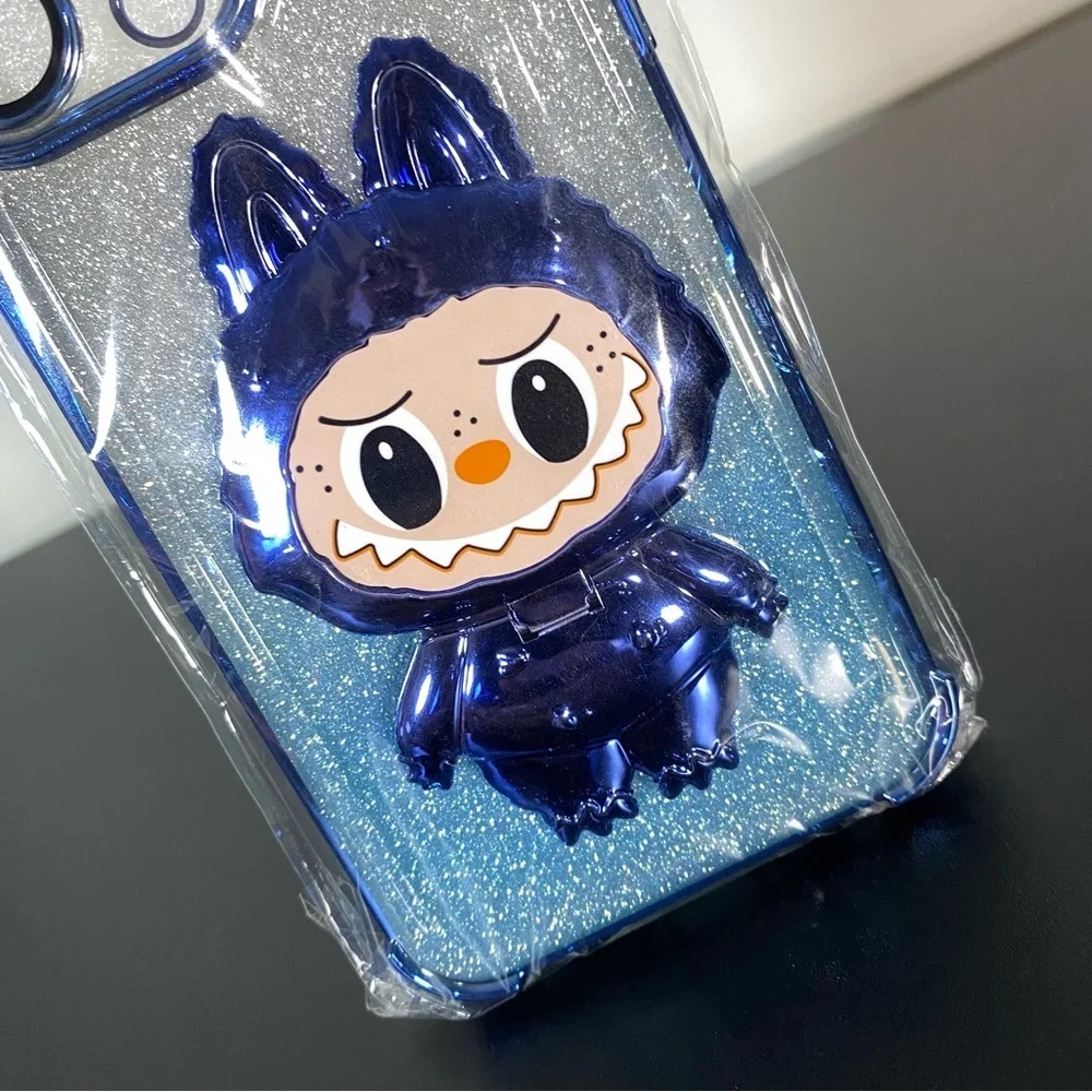 Blue Glitter Cartoon Character iPhone 15 Pro Max‎ Case
